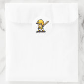 Schattige honkballiefhebber in Cartoon stijl Ronde Sticker (Tas)