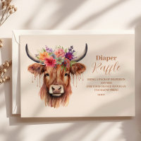 Schattige Hoogland Koe Baby shower Raffle Diapper