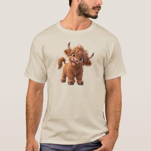 Schattige Hoogland Koe – Grappige Fluffy Koe T-shirt