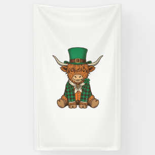 Schattige Hoogland Koe Ierse Klaver Vintage T-shir Spandoek
