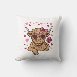 Schattige Hoogland Koe Valentijn Zonnebril Vector Kussen