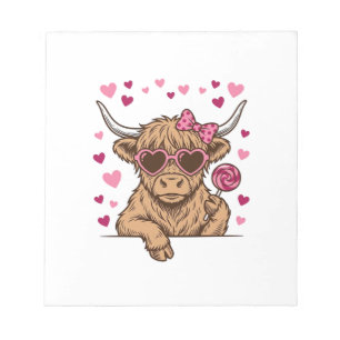 Schattige Hoogland Koe Valentijn Zonnebril Vector Notitieblok