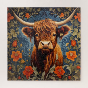 Schattige Hooglanden Koe William Morris Geïnspiree Legpuzzel