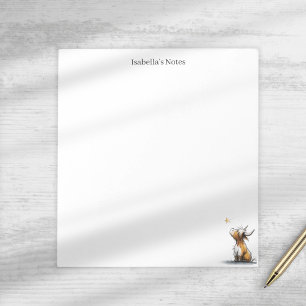 Schattige Hooglandkoe en Ster Sketch Persoonlijk Notitieblok