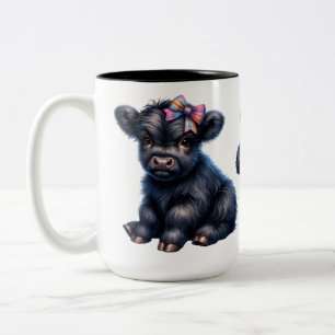 Schattige Hooglandkoe Tweekleurige Koffiemok
