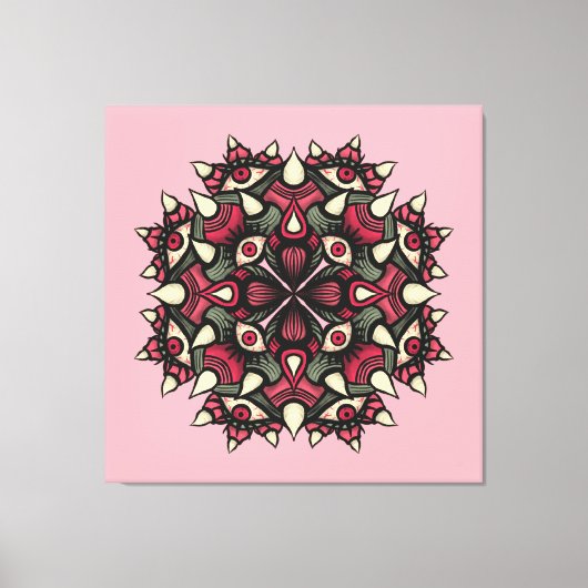 Schattige Horror Roze Demon Monster Canvas Afdruk (Voorkant)