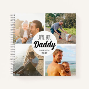 Schattige hou je 'papa' aangepaste fotocollage notitieboek
