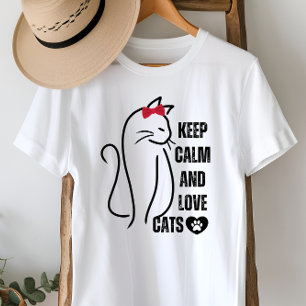 Schattige Houd Kalm & Liefde Katten T-shirt