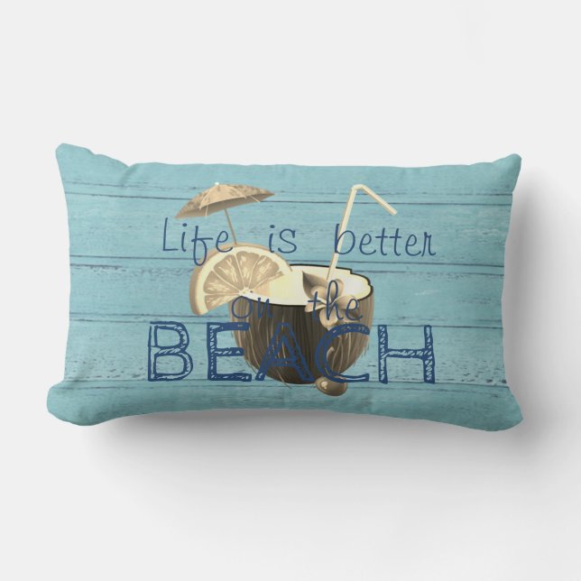 Schattige houtextuur, kokokosstaart kussen (Voorkant)