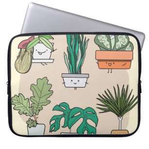 Schattige huis Planten: kleurrijke botanische. Laptop Sleeve