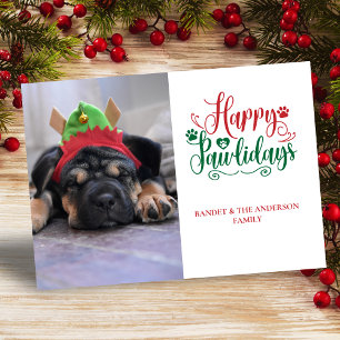 Schattige huisdier Kerstmis gelukkige Pawlidays fo Feestdagenkaart