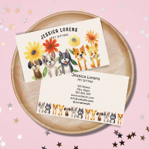 Schattige huisdier zitten, Happy Cat zitten, diere Visitekaartje