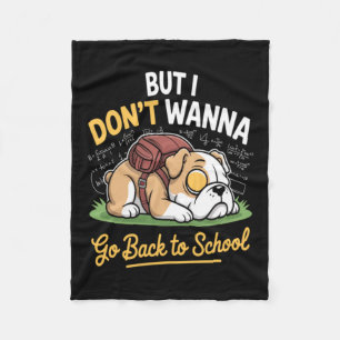 Schattige huisdierhond wil niet terug naar school fleece deken