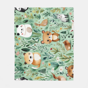 Schattige huisje kern groen veld Magnetisch Lijst Fleece Deken