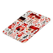 Schattige huisje kern rood veld Magnetisch Lijst Magneet (Linkerzijde)