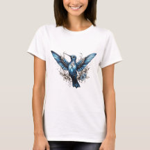 Schattige Hummingbird ontwerp T-shirt