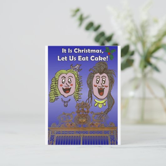 Schattige, humoristisch VersailleCartoon Kerst Bri Briefkaart (Staand voorkant)