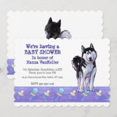 Schattige Husky-Baby shower Kaart (Voorkant / Achterkant)