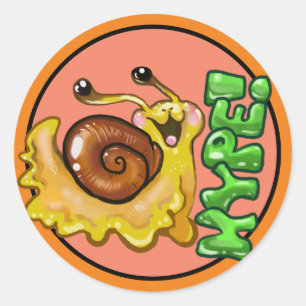 Schattige HYPE! Snail Emote Ronde Sticker