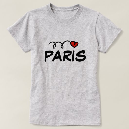 Schattige I hart Paris t shirt voor vrouwen (Design voorkant)