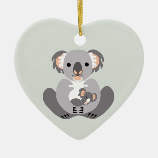 Schattige I love Koalas - Dierenvriend - Groen Keramisch Ornament (Voorkant)