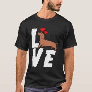 Schattige I Love Teckel Weiner Dog Gift Doxie T-shirt