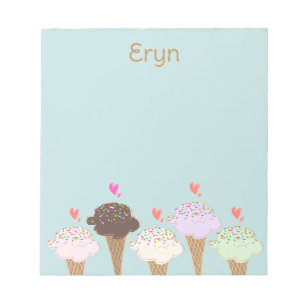 Schattige Ice Cream Cone Label Notitieblok