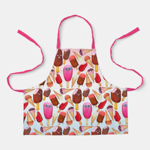 Schattige Ice Cream Cone Popsicle Monogram Treats Schort