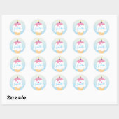 SCHATTIGE ICE CREAM CONE strooit retro party blauw Ronde Sticker (Vel)