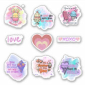Schattige Ice Cream Fun Classroom Valentijns blad Sticker (Voorkant)
