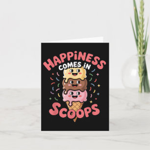 Schattige Ice Cream Lover Happiness Komt In Scoops Kaart