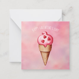 Schattige Ice Cream Sweet Trakteert Valentijnsdag Notitiekaartje