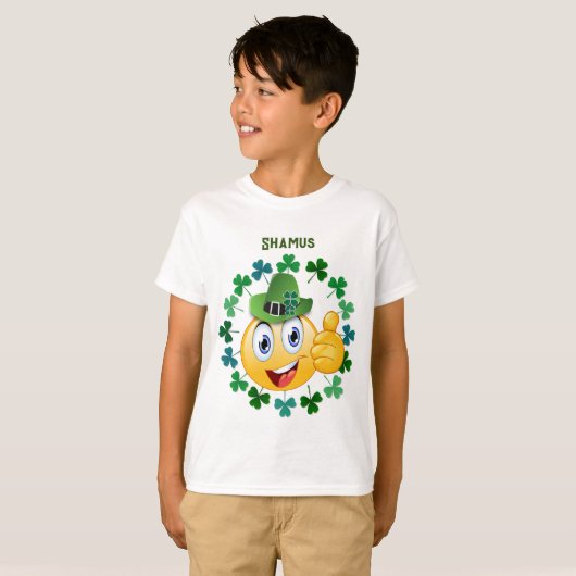Schattige Iers Emoji Gepersonaliseerd T-shirt (Voorkant volledig)