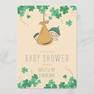 Schattige Iers thema Shamrock Baby shower Kaart