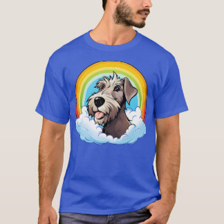 Schattige Iers Wolfhound Rainbow Cloud Kawaii Dog  T-shirt