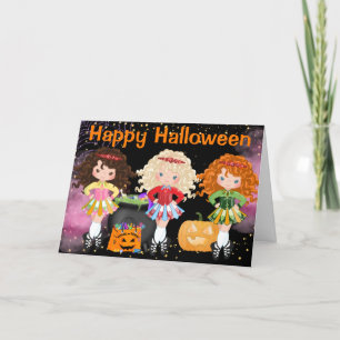 Schattige Ierse Dansers Dans Feest Halloween Feestdagen Kaart