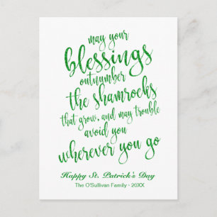 Schattige Ierse Zegen met Glitters St. Patrick's D Briefkaart