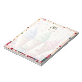 Schattige ijs en cupcakes gepersonaliseerd notitieblok (Gedraaid)