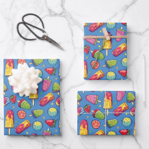 Schattige ijs partij patroon Wrapping Paper Sheets