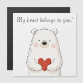 Schattige ijsbeer die een rood hart omhelst - Lief (Voorkant / Achterkant)