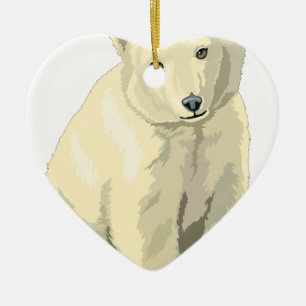 Schattige ijsbeer keramisch ornament