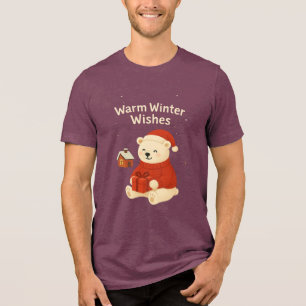 Schattige IJsbeer Kerstmis – Cozy Winter Cadeau On Tri-Blend Shirt