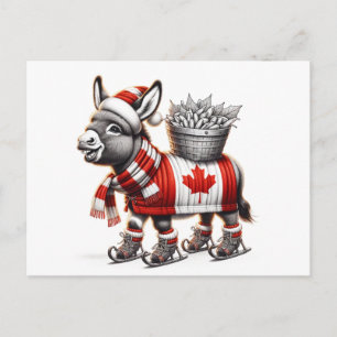 Schattige ijsdansende ezel uit Canada Briefkaart