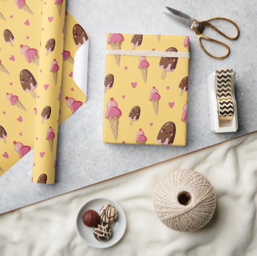 Schattige ijsdesserts cadeaupapier (Crafts)