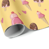 Schattige ijsdesserts cadeaupapier (Rol Hoek)