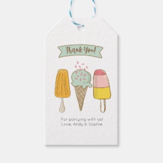 Schattige ijsje Dank u labels | Favoriete labels Cadeaulabel