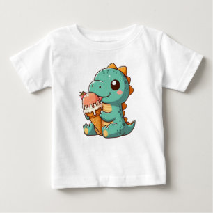 Schattige ijsje eten dino