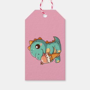 Schattige ijsje eten dino cadeaulabel