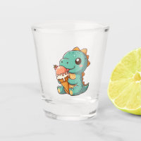 Schattige ijsje eten dino