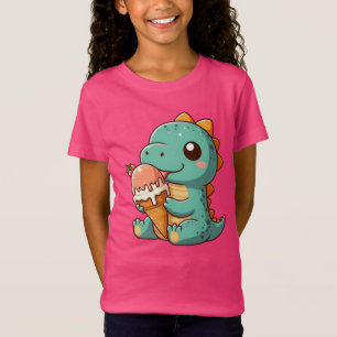 Schattige ijsje eten dino t-shirt